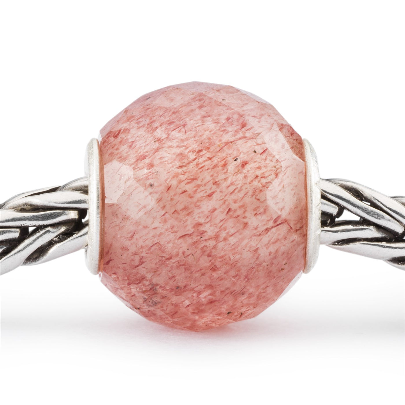 Round Strawberry Quartz Facet Bead