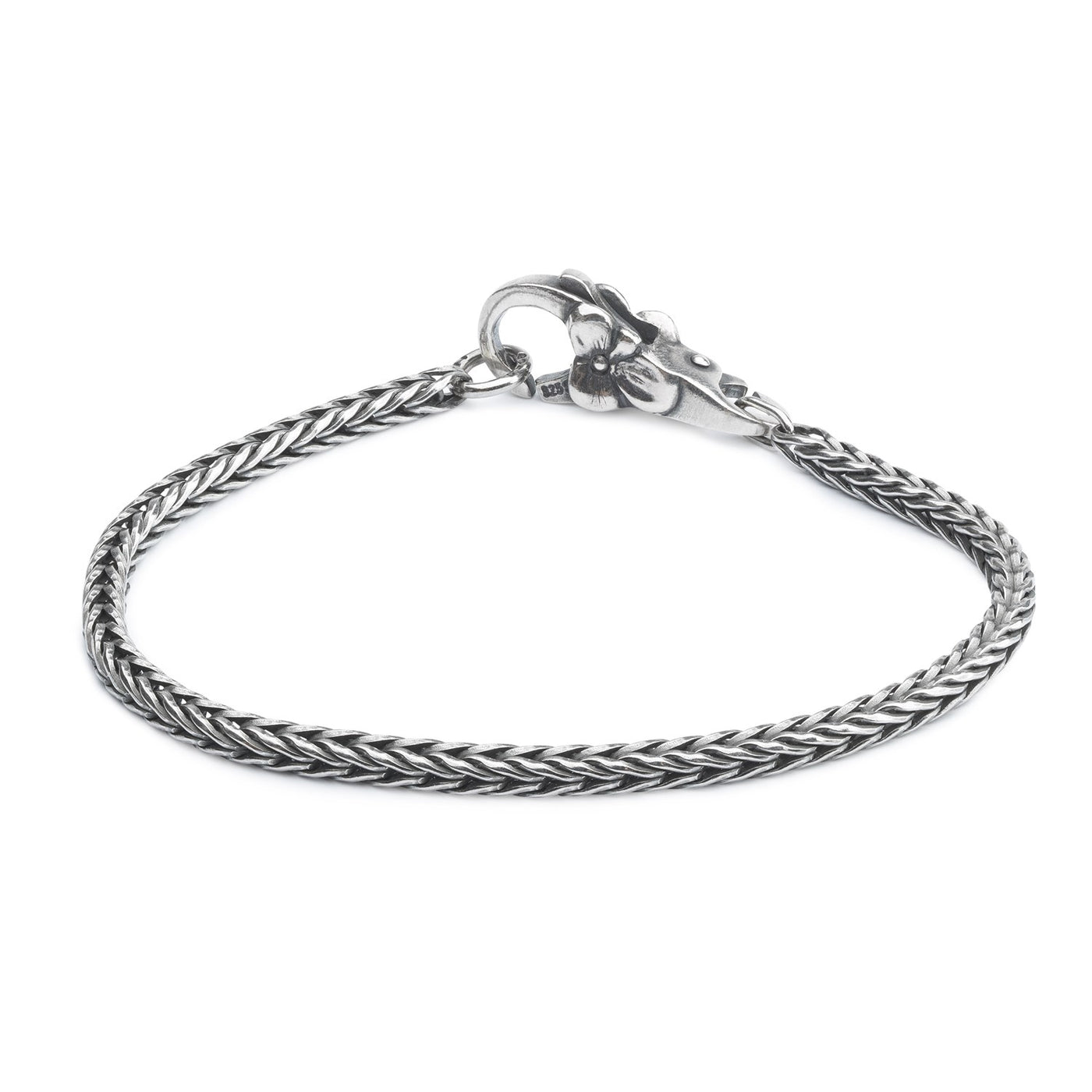 Sterling Silver Bracelet 14 cm / 5.5 in with Flower Lock