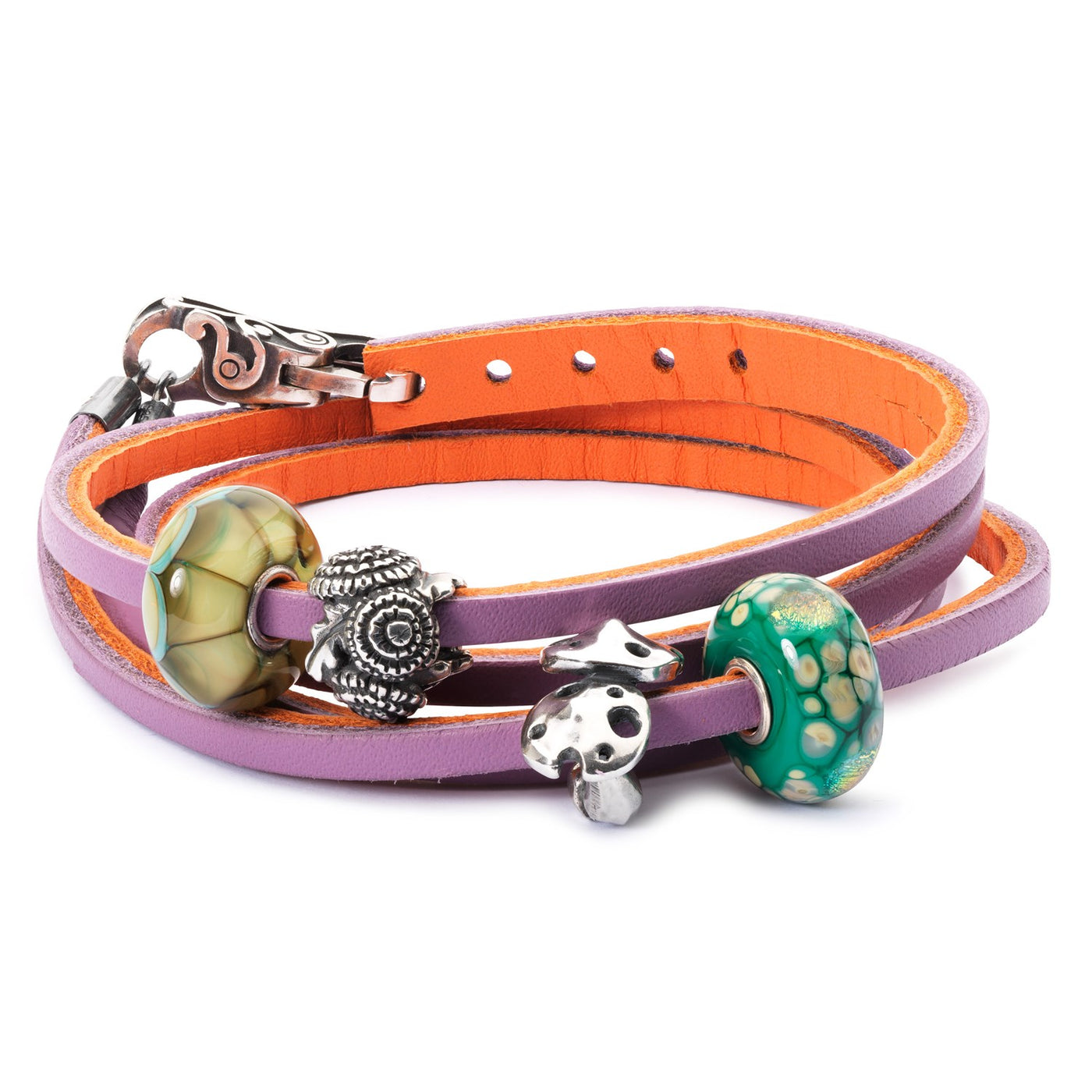 Leather Bracelet Pumpkin/Grape