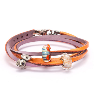 Leather Bracelet Pumpkin/Grape